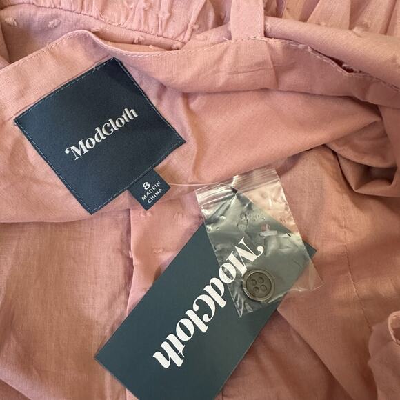 MODCLOTH Quite Clearly Charismatic Dress Dusty Rose Midi Cotton NWT - Picture 6 of 11